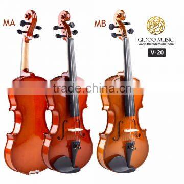 Cheap violin prices with free violin case violin bow made in China V20