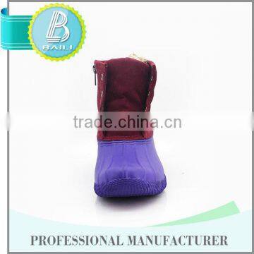 Newest Design Low Price 100% Natural Rubber Cheap Rain Boots With Fur Lining photo-2