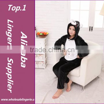 2016 Cheapest adult unisex Black Pig animal onesie pajamas