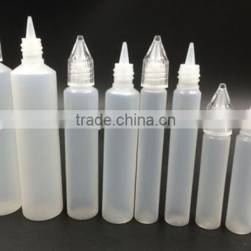 20ml30ml unicorn bottle plastic pe squeeze bottle e liquid e cigarette oil bottle with wige nozzle normal cap