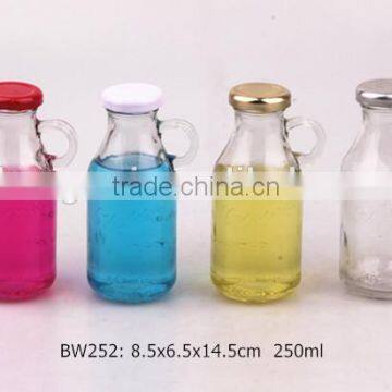 glass milk bottle with tin lid