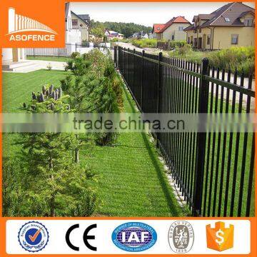 Black powder coated high security backyard metal galvanized steel picket fence