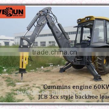 EVERUN factory JCB3CX style backhoe loader ERL25-10C with EURO III engine