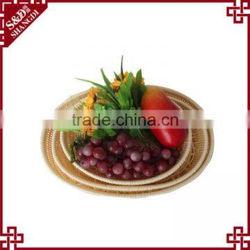S&D Custom Size Mordern Design 100% Hand Woven Fruit Vegetable Basket Plastic Fruit Plate photo-2
