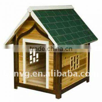 Wooden Fashione Dog House With Green Roof