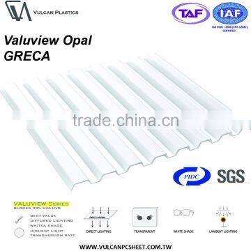 Co-Extruded Plastic Polycarbonate Corrugated Roofing Sheet (Valuview Opal GRECA) photo-2