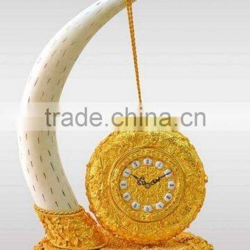 Beautiful Gilded Bronze French Bell Pendulum Desk Clock, Black Marble Desk Clock photo-6