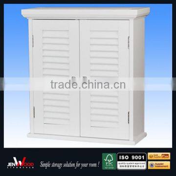 modern design double shutter doors white MDF bathroom cabinet designs