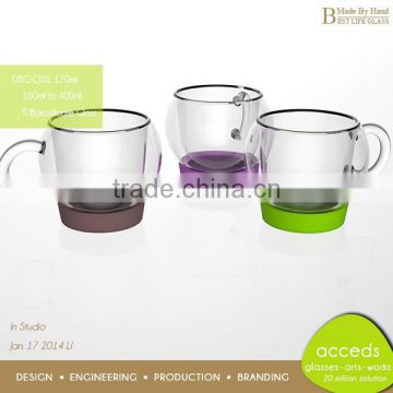 Double Wall Borosilicate Mugs Cups for Cappuccino Tea Milk