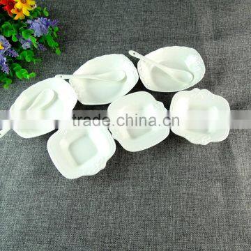 Corporate Gift 2016 3pcs White Ceramic Bowl With Spoon Set In Gift Box photo-6