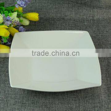 High-Quality Fine Porcelain, Ceramic Square Flat dinner Plates Dishes, Cheap white porcelain sandwich plate for home use