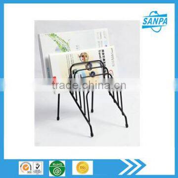 Office Supplier 6 Slot Metal Wire CD DVD Magazine Booklet Display Rack Stand
