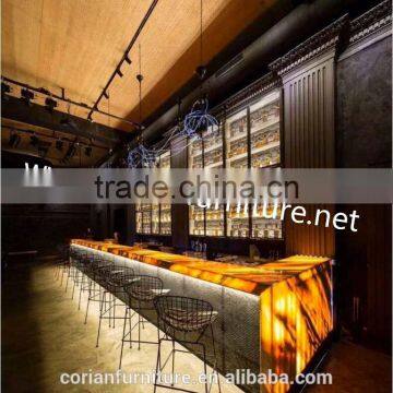 Corianfurniture Translucent Acrylic Lighted Wine Bar Counter photo-3