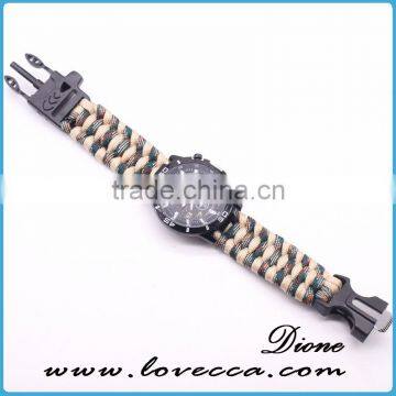 Multifunctional Custom Logo Whistle Firestarter Buckle 550 Paracord Survival Watch photo-2