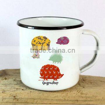 High Quality LFGB SGS FDA Nature Decal Fantastic Design Camping Customized Metal Enamel Mug photo-4