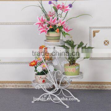 3-Tiered Scroll Decorative Metal Garden Patio Standing Plant Flower Pot Rack Display Shelf Holds Wrought Iron Flower Stand photo-3