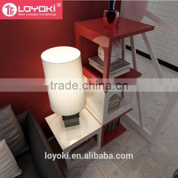 New Design Colorful Wood Sofa Side Table Multifunction Assembly Cube Bookshelf High Quality Glossy MDF Wood Coffee Table photo-2