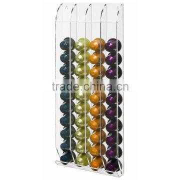 Wall mounted Nespresso acrylic coffee pod organizer