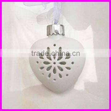 Wholesale price ceramic gifts with hollow LED design Christmas decoration