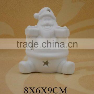 Santa Claus Shape Ceramic Christmas Figurine With LED Light for Porcelain Fire photo-3