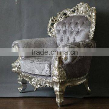 Silver leaf European style classical sofa