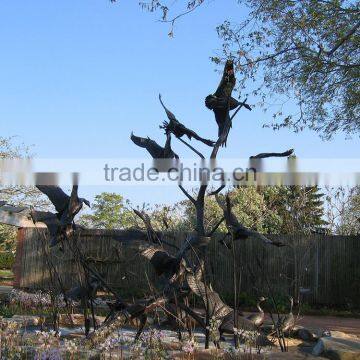 large outdoor garden flying goose fountain sculpture