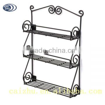 3 Tiers Metal Scroll Wall Mount Spice Rack