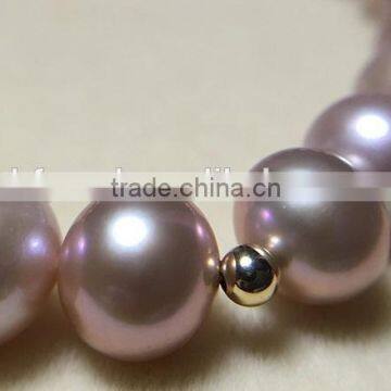 8-9mm Purple Round Freshwater Pearl Bracelet Gift photo-3