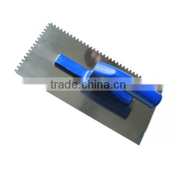 Plastic Handle Skimming Small Notched Worn In Plastering Trowel