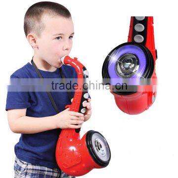 Dongguan Toys Electronic Saxophone with Colorful Flashing Lights and Pre-recorded Songs