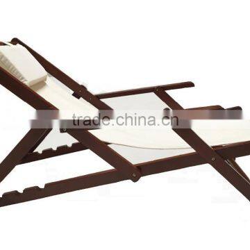 Folding 4-adjustable Wooden Chair Wood Beach Chair photo-3