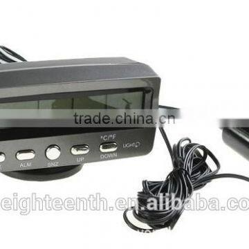 High End 2016 New 12V Car Voltage Monitor Battery Alarm Clock Display Temperature Thermometer photo-3