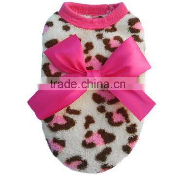 Pink Color Pet Dog Puppy Cat Winter Leopard Clothes Cute T-Shirt Soft Warm Coat Hot Selling photo-2