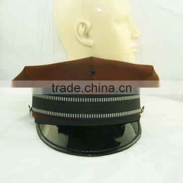 Factory Custom Embroidered Peaked Cap Officer Uniform Cap photo-5