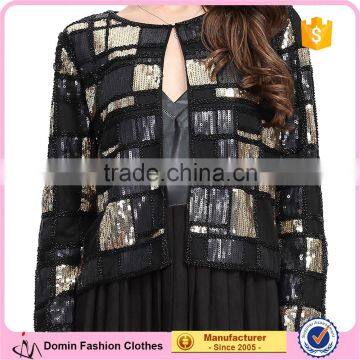 2017 Latest New Fashion Sequin Coat And Jacket For Woman