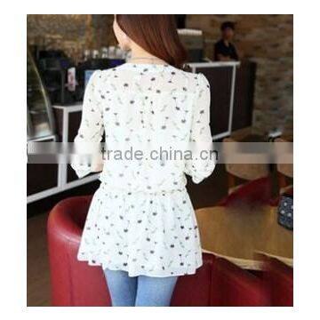 2015 Fashion Chiffon Long Sleeve Chiffon Shirts for Women photo-2