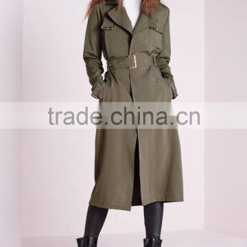 hot sale european style women khaki military trench coat