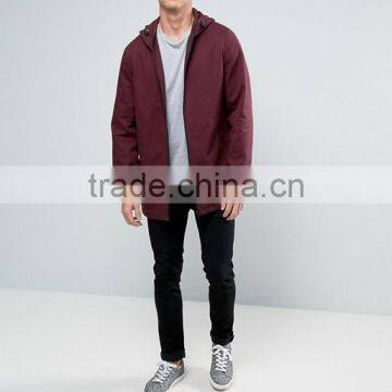 2017 Xinlan Manufacturer High Quality New Design Autumn Durable 100% Cotton Burgundy Running Casual Men Jacket photo-4