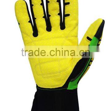 CE 4543 oil and gas cut proof PVC dotted high impact resistant safety gloves