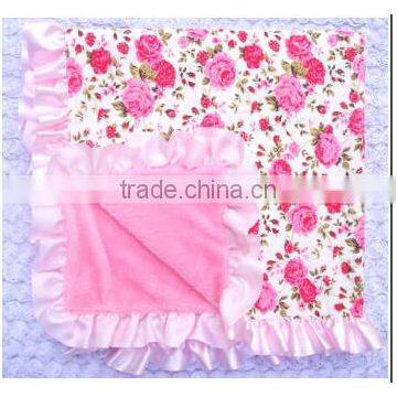 Cotton & Velvet with stain ruffle baby blankets soft and warm blankets