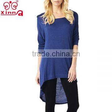 With 3/4 Sleeves Woman Plain T-shirt Dress photo-2