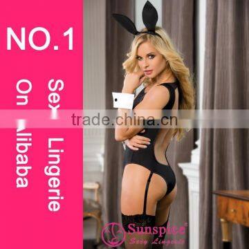 Newest High Quality Hot Sales Wholesale Black Nylonand Spandex Sexy Bunny Girl Cosplay Costume photo-2