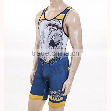 Specialized Custom Sublimation printing cheap wrestling singlets for sale