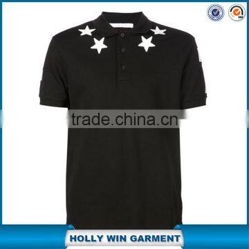 High quality star patch t shirt polo for men wholesale China