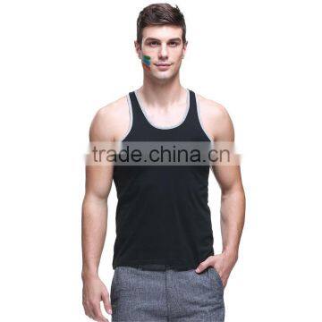 Stretch comfortable black plain sport tank tops