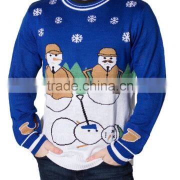 Hot Selling Christmas Clothes Men Woolen Sweater Designs Long Sleeve Pullover photo-3