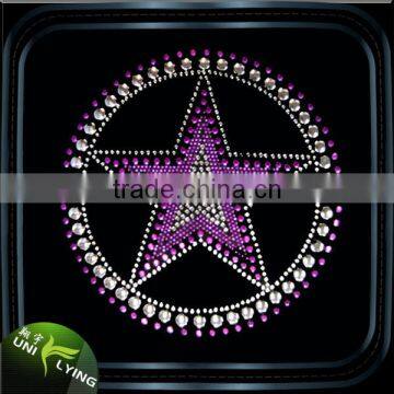 Fashion Two Smile Stars Heat Hot Fix Rhinestone Transfer Motif photo-3