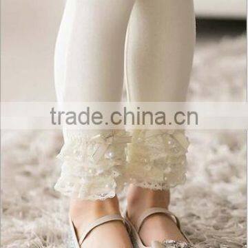 Fashion Ruffle Leggings for Girls Wholesale Baby Girls Leggings Four Colors Leggings With Lace on the Ankle photo-3