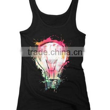 China Custom 100 Cotton Muscle Printed Tank Top Wholesale photo-3