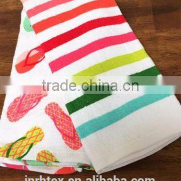 Set of Colorful Sandals & Stripes Gourmet 100% Cotton Kitchen Tea Towels photo-3